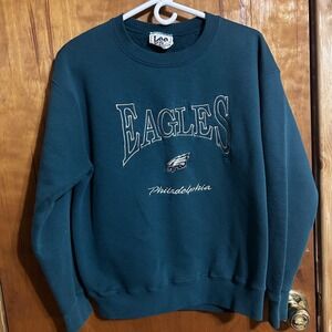 Vintage Philadelphia Eagles Crewneck Sweatshirt Sz M Embroidered LEE SPORT NFL